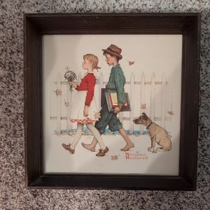 Norman Rockwell Art with Red and Green Accents